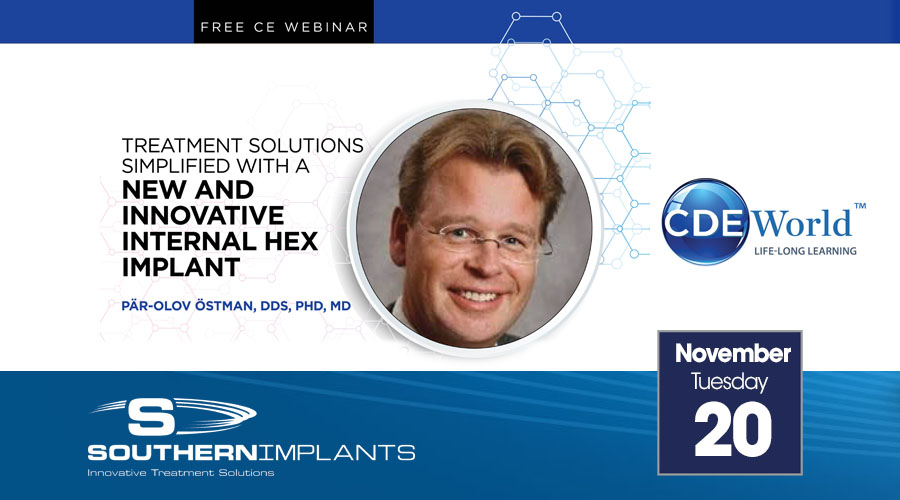 November 20, 2018 – Treatment Solutions Simplified with a New and Innovative Internal Hex Implant